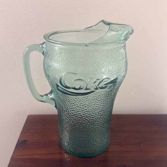 Coca Cola Other - Vintage Coca Cola Coke Green Pebble Glass Pitcher Embossed 64 Oz Holds 2 Liters